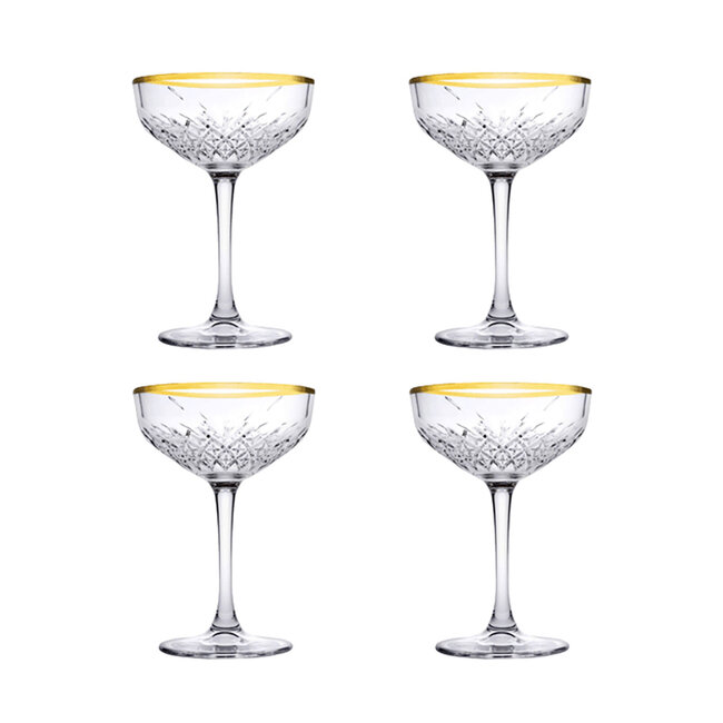 Pasabahce Pasabahce Timeless Golden Touch 4 cocktail glasses