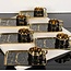 Mirac Marble look espresso / Turkish coffee cups, 6 persons, 12-piece black-gold
