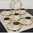 Mirac Marmerlook espresso / Turkse koffie kopjes 6 persoons, 12-delige creme-goud