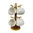 Mirac 7-Piece Mugs Set Marble Design White / Gold