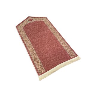 Mirac Luxury Chenille Prayer Rug with Pink motif