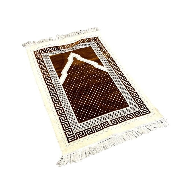 Mirac Prayer rug with motif Brown