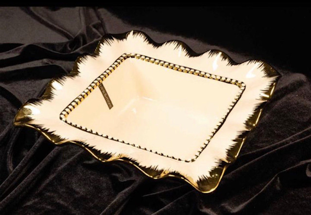Serveerschaal 28xH5cm met gouden handvat Serve - van 't Ende