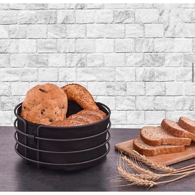 Arow Bread basket - Metal bread basket - Black Round