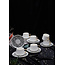 Mirac Espresso / Turkish coffee cups 6 person, 12-piece Black / White