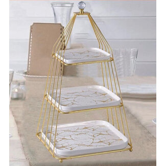 Mirac Luxury Serving Dish Etagere White / Gold