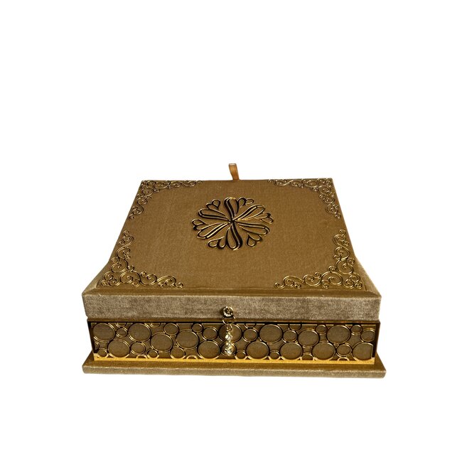 Mirac Luxury Rahle box with plex, Koran and Tasbih Gold