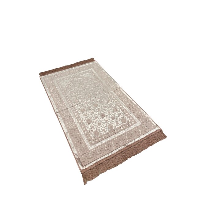 Mirac Gift set pink with a luxurious velvet prayer rug, pearl tasbih and a leather Quran