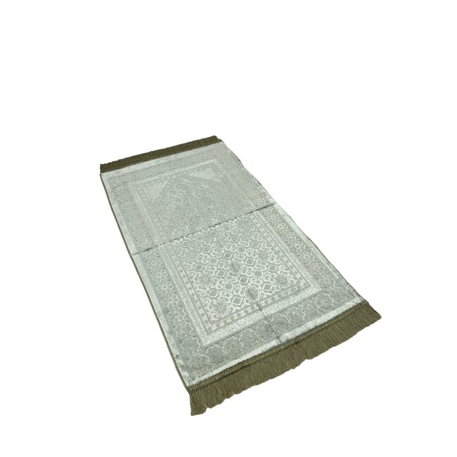 Mirac Geschenkset groen met een luxe velvet gebedskleed, parel tasbih en Nederlands vertaalde Koran Kerim