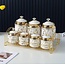 Mirac Kruidenpot marmer design 8 delig wit / goud