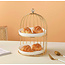 Mirac Luxe Serveerschaal Etagere Wit / Goud