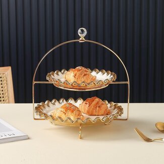 Mirac Luxury Serving Dish Etagere White / Gold