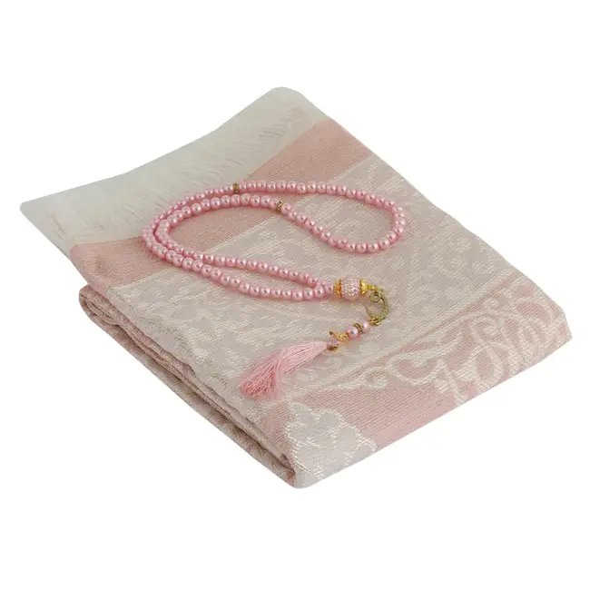 Mirac Geschenkset Roze met gebedskleed en Parel Tasbih