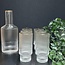Mirac Ripple drinkglazen 6 stuks met karaf - Gouden rand