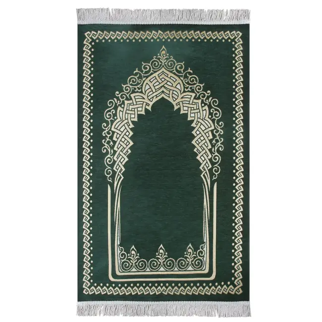 Mirac Prayer rug with motif Green