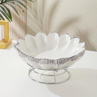 Mirac Luxury Serving Dish  White / Silver