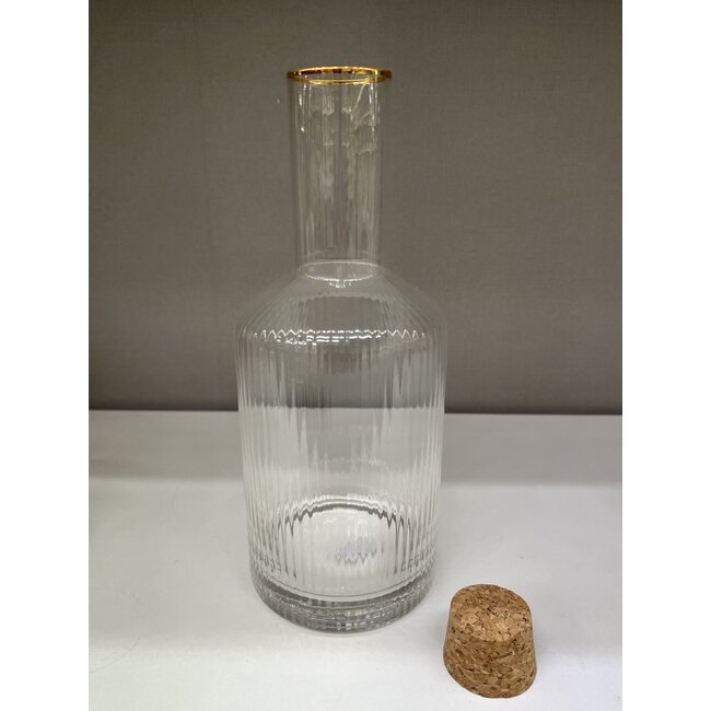 Mirac Ripple karaf met gouden rand