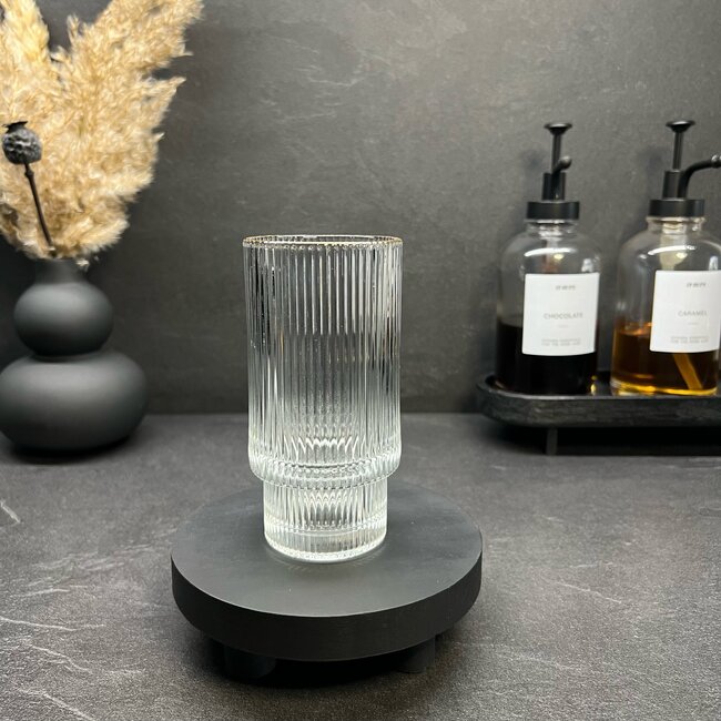 Mirac Ripple drinking glasses 6 pieces with a gold rim