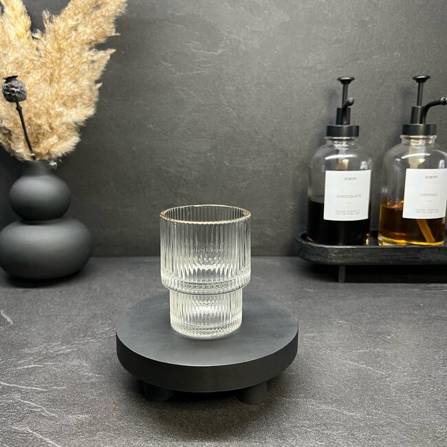 Mirac Ripple drinking glasses 6 pieces with a gold rim