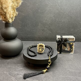 Mirac Digitale tasbih teller + Parel Tasbih 99 kralen zwart