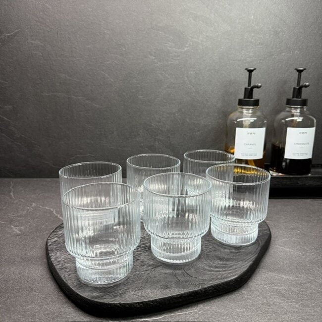 Mirac  Ripple drinking glasses 6 pieces XL short