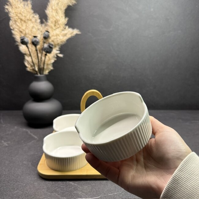 Mirac Porseleinen bamboe snackschaal 5-delig