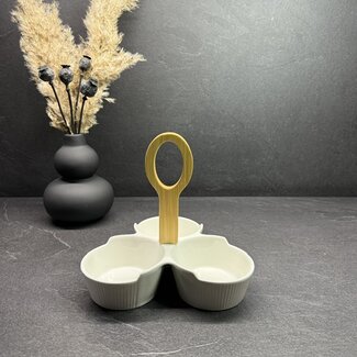 Bavary  Porcelain bamboo snack bowl 2-piece