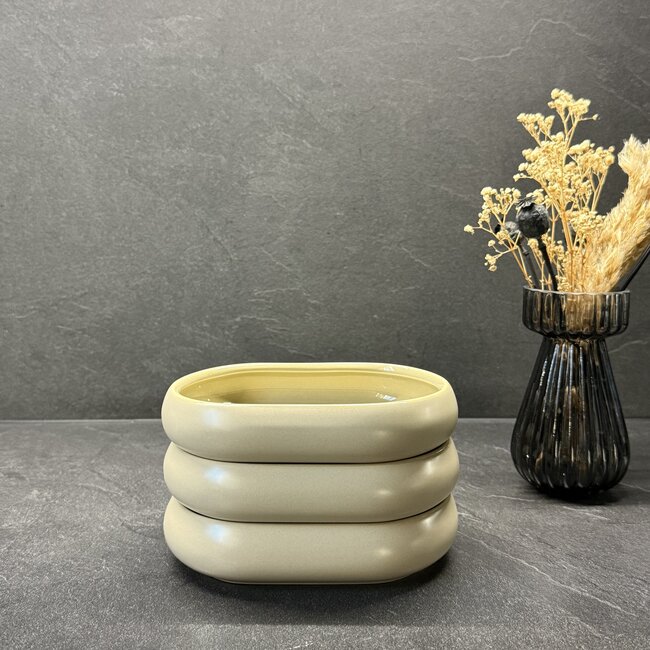 Mirac Porseleinen tapas schaal set van 3 - Beige