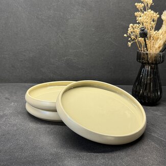 Bavary  Porcelain breakfast plate set of 3 - Beige