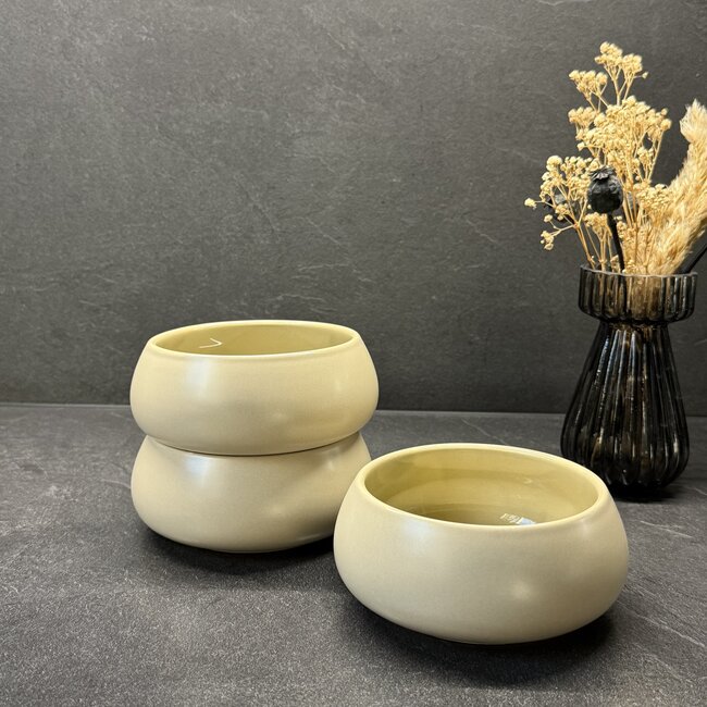 Mirac  Porcelain soup bowls set of 3 - Beige