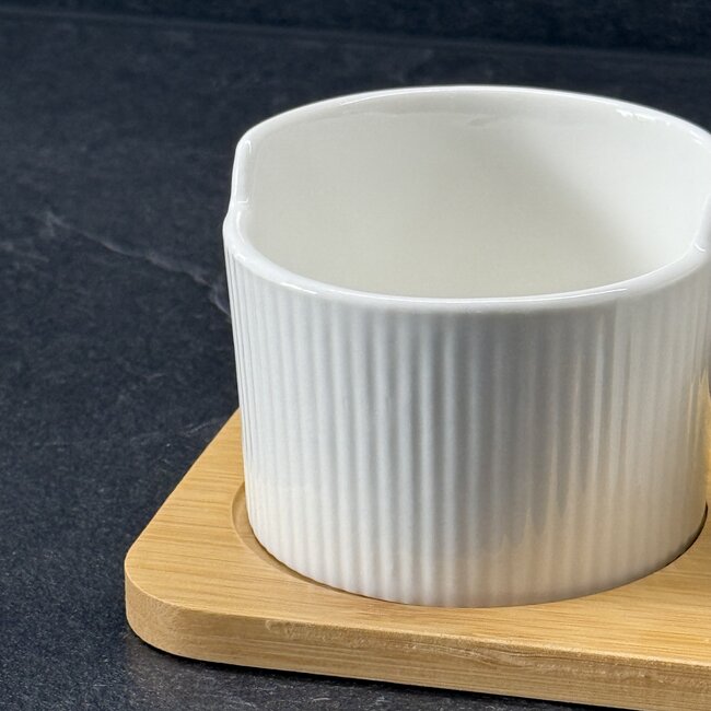 Mirac Porcelain bamboo snack bowl 4-piece