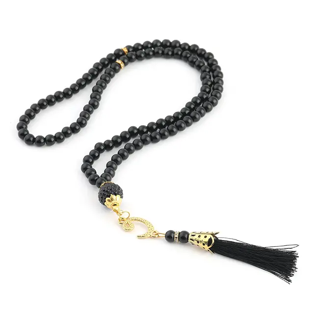 Mirac Geschenkset Zwart met een gebedskleed en Parel Tasbih