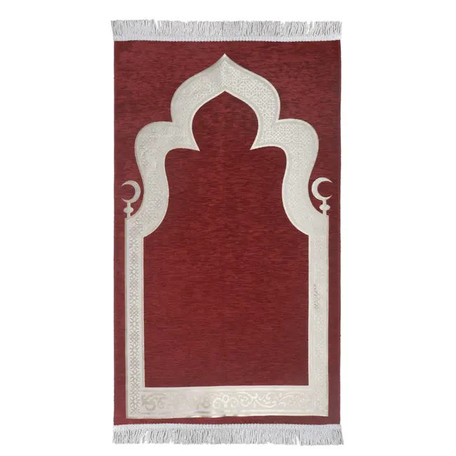 Mirac Geschenkset Bordeaux rood  met een gebedskleed en Parel Tasbih