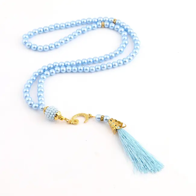 Mirac Gift set Light Blue with a prayer rug and Pearl Tasbih