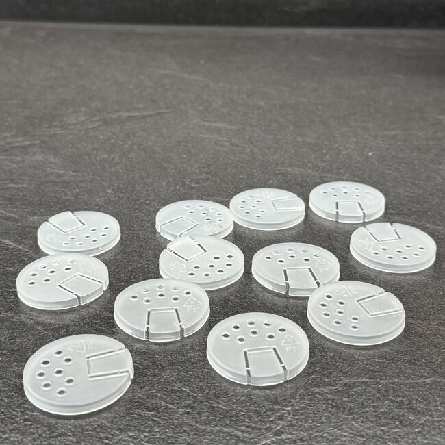 Geen Herb pots with acacia wooden cap - 12 pieces with holder