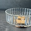Wave glazen schaal met acacia houten onderkant - M
