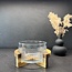 Bavary  Ripple glazen salade schaal met acacia houder - S