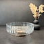Wave glass bowl with acacia wooden base - L