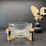 Ripple glass salad bowl with acacia holder - L