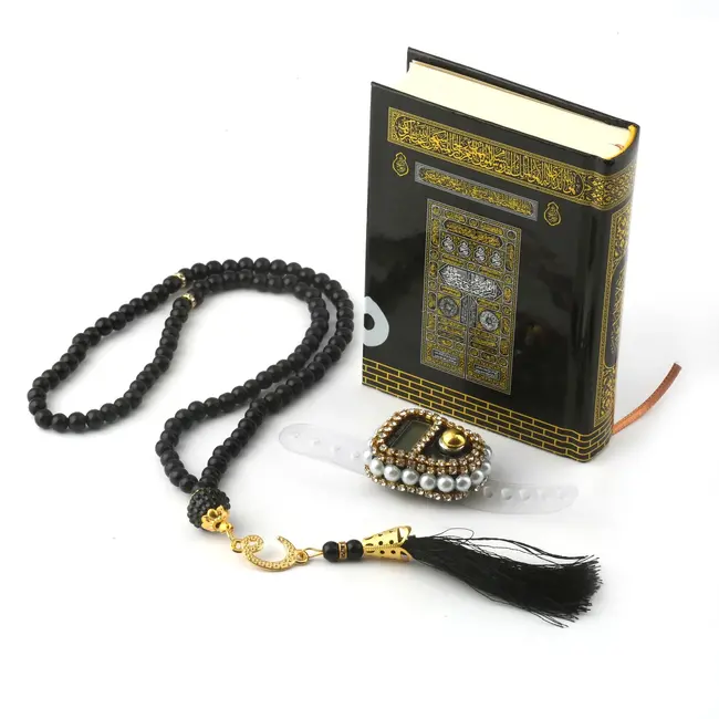 Mirac Koran set met een parel Tasbih en een Digitale tasbih teller zwart