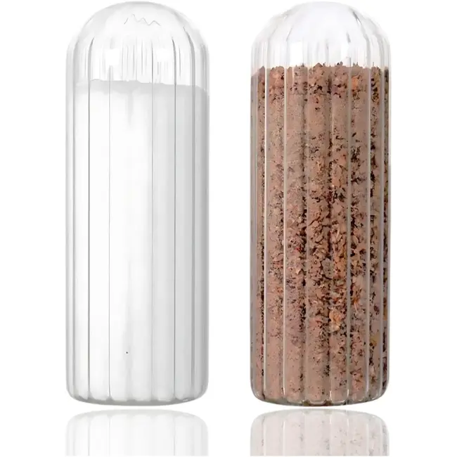 Mirac 2x Glazen ribbel Zout en Peperstel