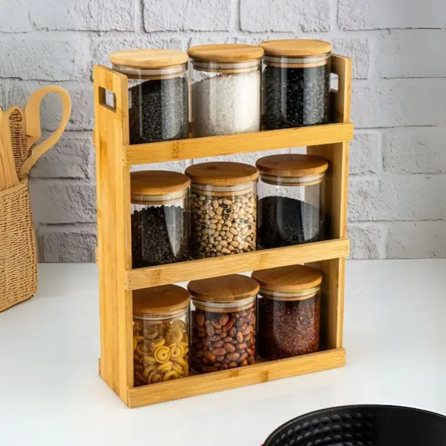 Geen Bamboo kruiden set met houder