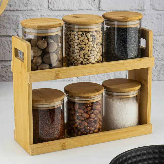 Geen Bamboo kruiden set met houder