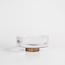 Ripple glass bowl with acacia wooden base - M