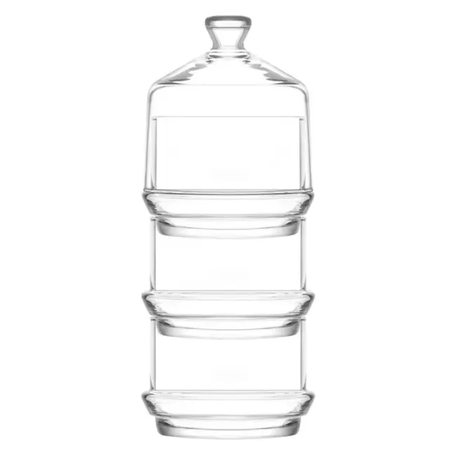 Mirac LAV 3-delige mini (stapelbare) Glazen Plateau