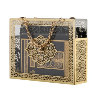 Mirac Geschenkbox Hafsa met een koran, gebedskleed en een parel tasbih Zwart