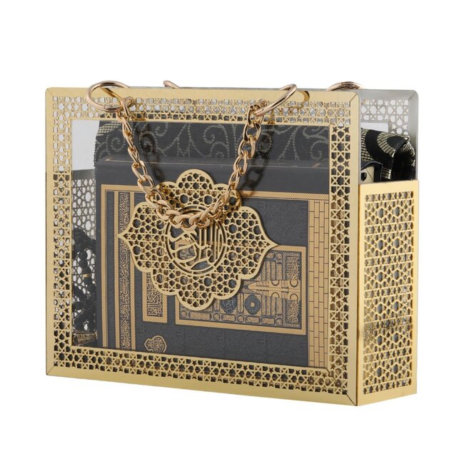 Mirac Geschenkbox Hafsa met een koran, gebedskleed en een parel tasbih Zwart