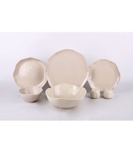 Mirac Cermico beige 27-piece tableware set