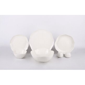 Mirac Cermico white / cream 27-piece tableware set