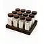 Geen Spice jars with acacia wood lids – 12-piece set with holder + labels